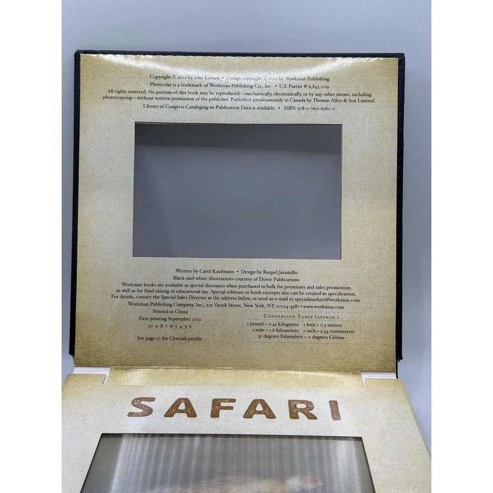 Safari : A Photicular Book by Carol Kaufmann and Dan Kainen (2012, Hardcover)
